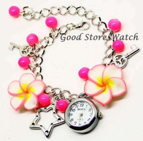 Beautiful Pink Rose Bracelet Watch/Hand Crafted Watch
