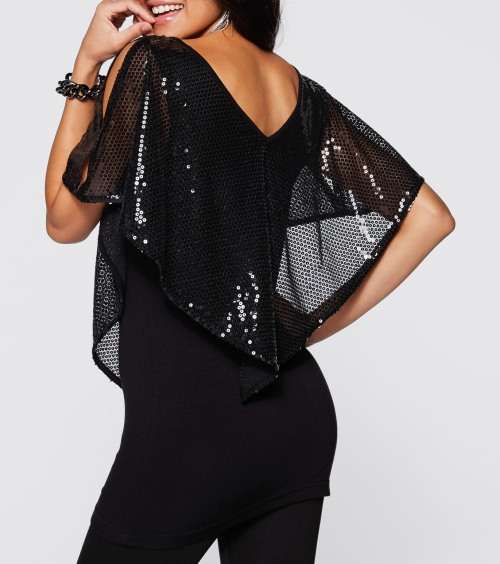 Black sequin top in size 32