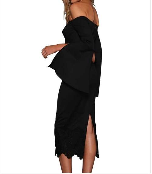 Sexy Black Shoulder Off Dress in size S to L