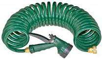 Coiled Hose streches to 15 meters, Makes watering the Garden a pleasure...