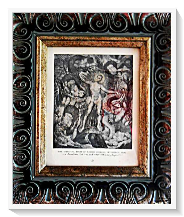 Antiquarian Print: `Nelson Guiding Leviathan` by WILLIAM BLAKE - 94 Year Old Plate (1930) - Framed*