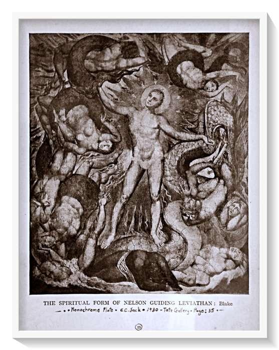 Antiquarian Print: `Nelson Guiding Leviathan` by WILLIAM BLAKE - 94 Year Old Plate (1930) - Framed*