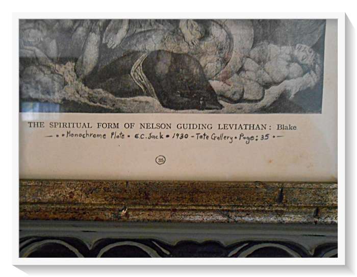 Antiquarian Print: `Nelson Guiding Leviathan` by WILLIAM BLAKE - 94 Year Old Plate (1930) - Framed*