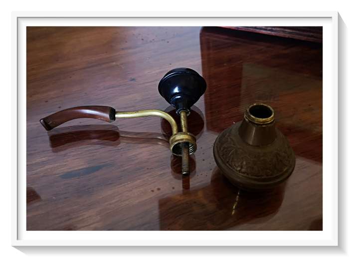 A Yesteryear Restored Vintage Brass and Black Bakelite Opium Pipe - A Very Charming Instrument*