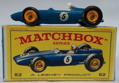 MATCHBOX Lesney 1-75 Series Regular Wheels #52 B.R.M Racing Car BOXED MADE IN ENGLAND 1967