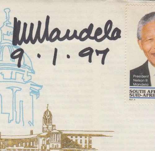 PRESIDENT NELSON MANDELA SIGNED AUTOGRAPH FDC SIGNATURE AUTOGRAPHED MADIBA AUTHENTIC