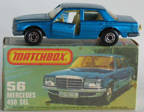 MATCHBOX Lesney Superfast #56 Mercedes Benz 450 SEL (England 1979) Vintage Boxed Car