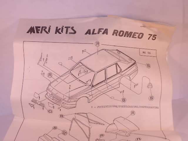 Meri Kits - Alfa Romeo 75 Gr.A Ufficiale Pista 1987 - # MK 96 - Unbuilt White Metal Kit