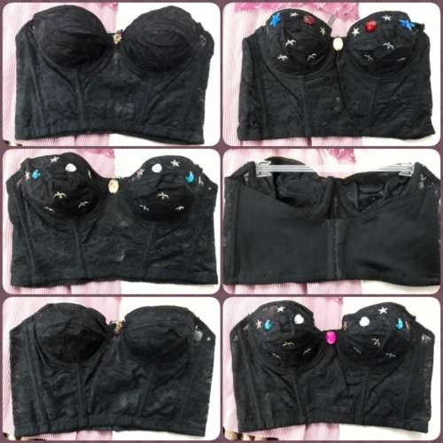 Black Lace Bralette Bustier 34C