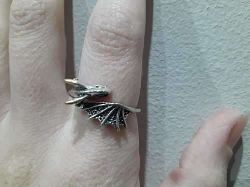 Adjustable Silver Dragon Wrap Fashion Ring