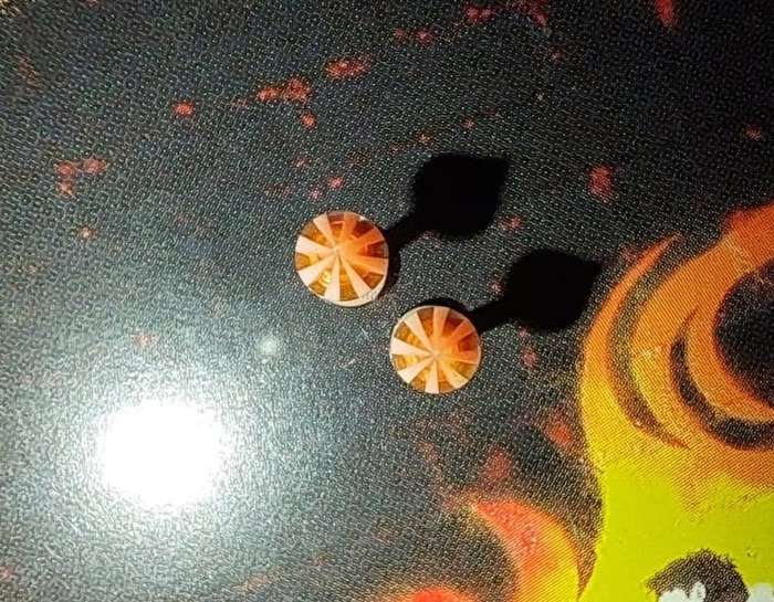 Cone Piercing Stud - Orange Starburst