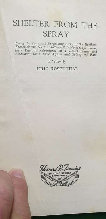 Shelter from the spray. The Brothers Stoltenhoff. Eric Rosenthal.