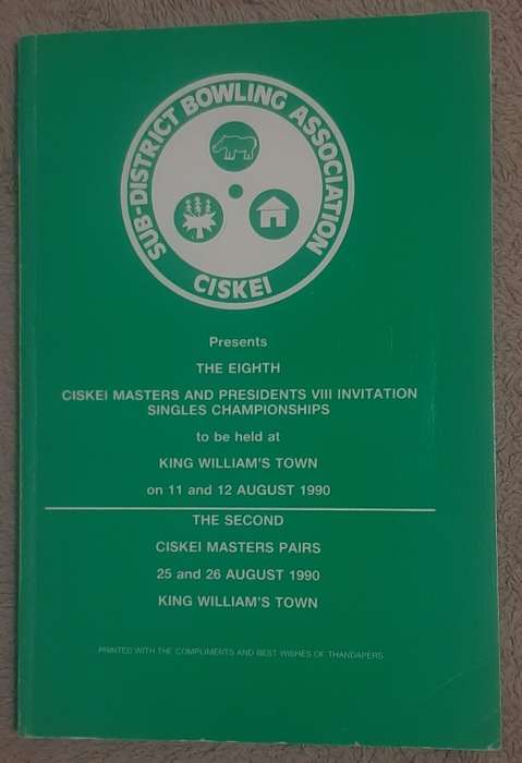 Sub-District Bowling Association CISKEI Author: Dave Wagenaar