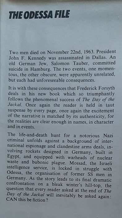 The Odessa File Author: Frederick Forsyth
