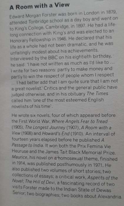 A Room with a View  Author: E.M. Forster