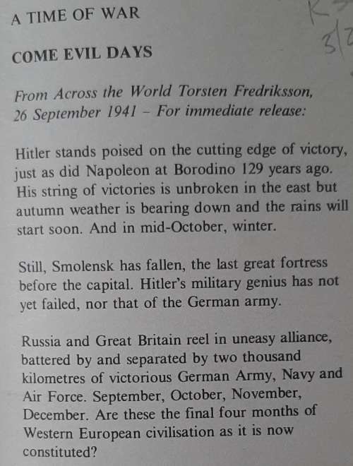 A Time of War: Come Evil Days  Author: Joe Poyer