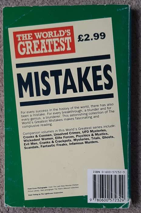 The World`s Greatest Mistakes  Author: Nigel Blundell