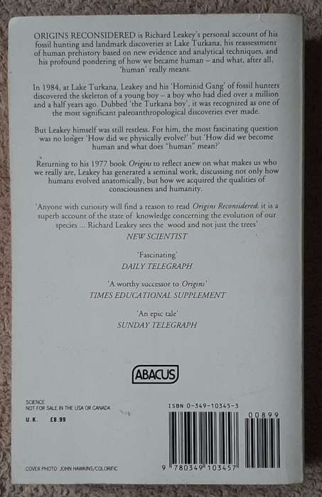 Origins Reconsidered: In search of what makes us Human  Author: Richard Leakey and Roger Lewin
