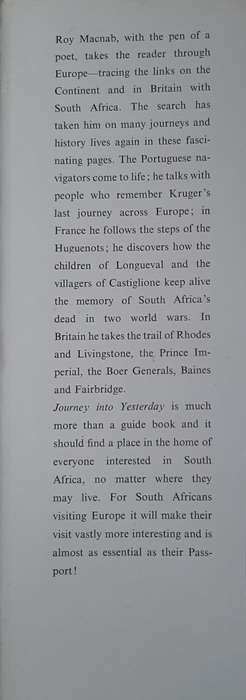 Journey into Yesterday: South African Milestones in Europe - Author: Roy Macnab