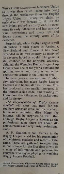 The Encyclopaedia of Rugby League Football - Author: A.N. Gaulton
