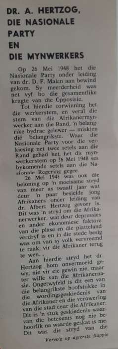 D.A. Hertzog, Die Nasionale Party en Die Mynwerkers - Author: Louis Naudé