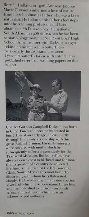 Butterflies of the Table Mountain Range - Authr: A.J.M. Claasens and C.G.C. Dickson