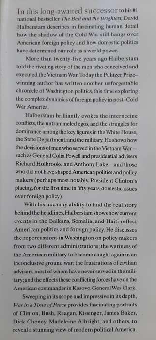 War in a Time of Peace:Bush, Clinton and the Generals - Author: David Halberstam