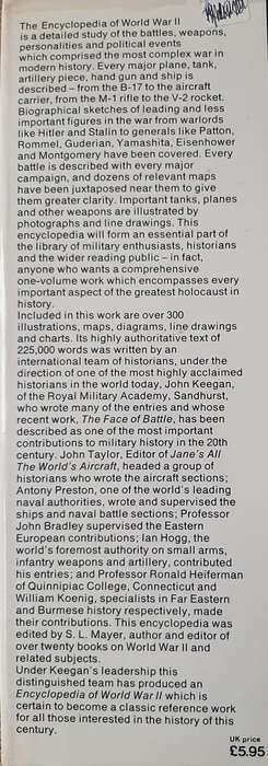 Encyclopedia of World War II - General Editior John Keegan
