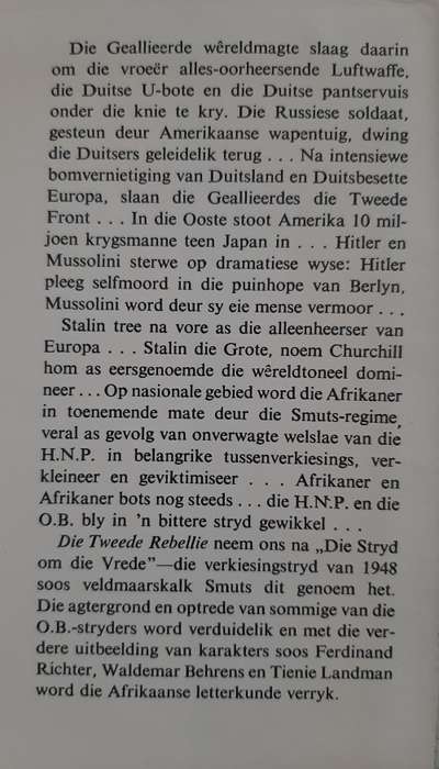 Die Tweede Rebellie: ñ Roman - Author: F. W. Quass