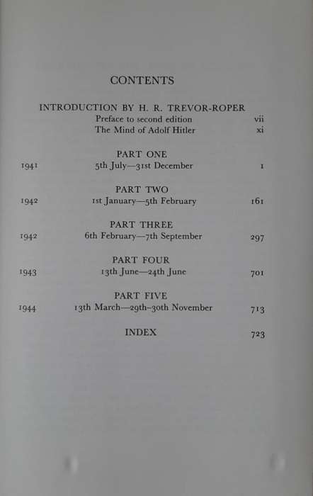 Hitler`s Table Talk 1941-44: His private conversations - Translated by N. Cameron and R.H. Stevens