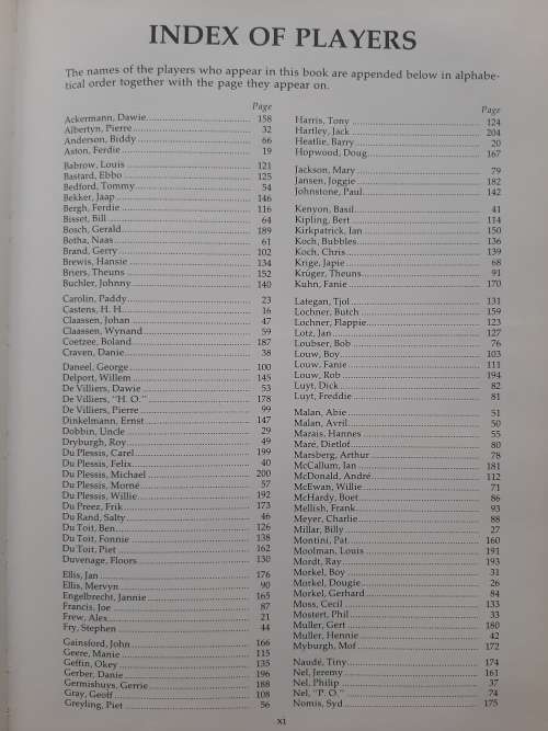 Doc Craven`s Tribute: The Legends of Springbok Rugby 1889-1989 - Edited: K. Clayton