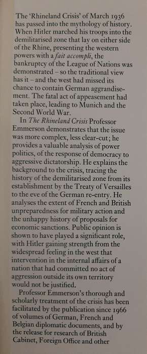 The Rhineland Crisis, 7 March 1936 - Author: J.T. Emmerson
