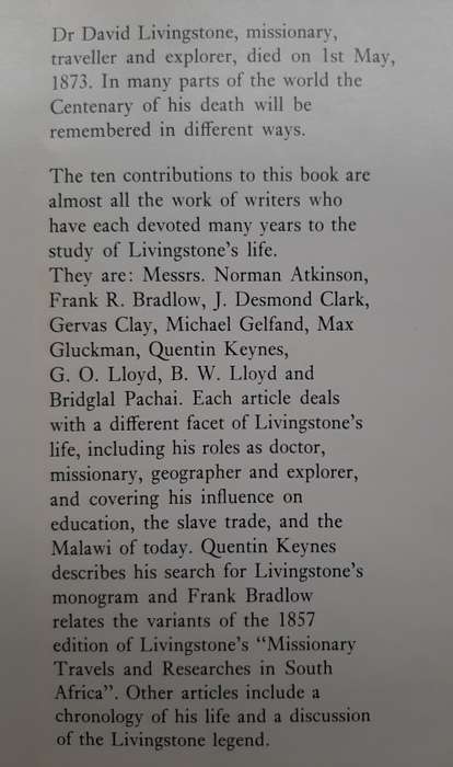 Livingstone 1873-1973 - Edited: B.W. Lloyd