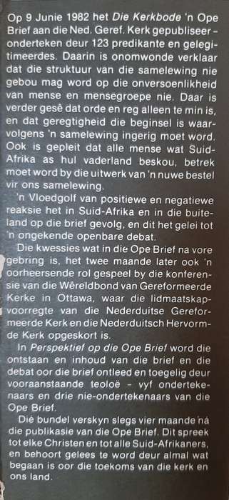 Perspektief op die Ope Brief - Author: David J. Bosch, Adrio König & Willem D. Nicol