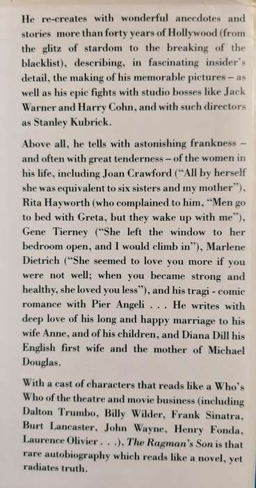 The Ragman`s Son: An Autobiography  - Author: Kirk Douglas
