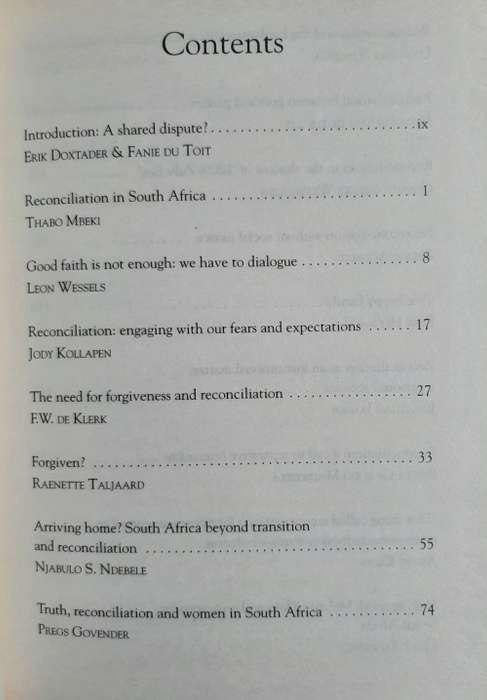 In the Balance: South Africans debate reconciliation - Edited: Fanie du Toit & Erik Doxtader
