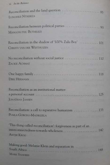 In the Balance: South Africans debate reconciliation - Edited: Fanie du Toit & Erik Doxtader