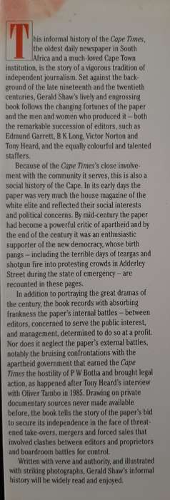 The Cape Times: An Informal History By Gerald Shaw