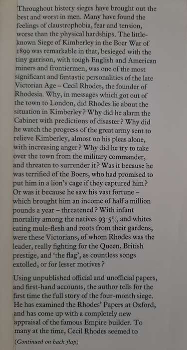 The Lion`s Cage: Cecil Rhodes & the Siege of Kimberley By Brian Gardner