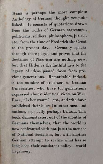 Thus Spake Germany Edited by W.W. Coole & M.F. Potter
