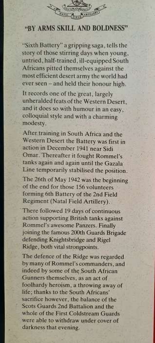 6th Battery: A Saga of Gunners in the Western Desert 12/8/1941-13/6/1942 By JH Newman & AG Vosloo