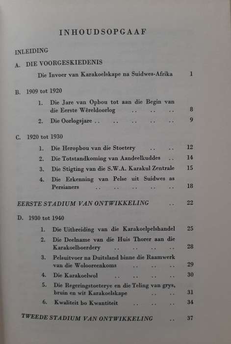 Die Karakoelteelt in Suidwes-Afrika & die Huis:Thorer By Karl Walter Spitzner & Dr. Heinrich Sch...