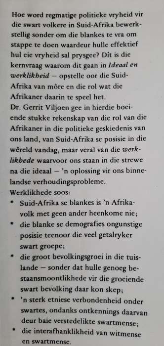 Ideaal & Werklikheid:Rekenskap deur ñ Afrikaner by G. van N. Viljoen