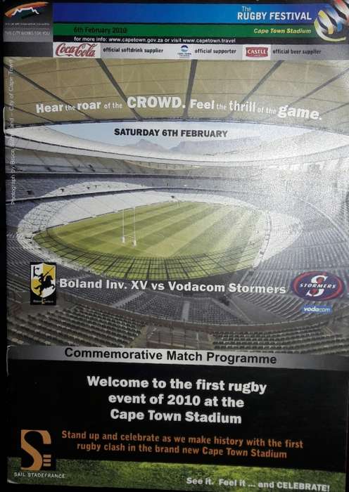 Boland Inv XV vs Vodacom Stormers - Match Programme