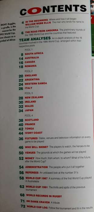 World Cup 1995:  The Definitive Guide by Paul Dobson