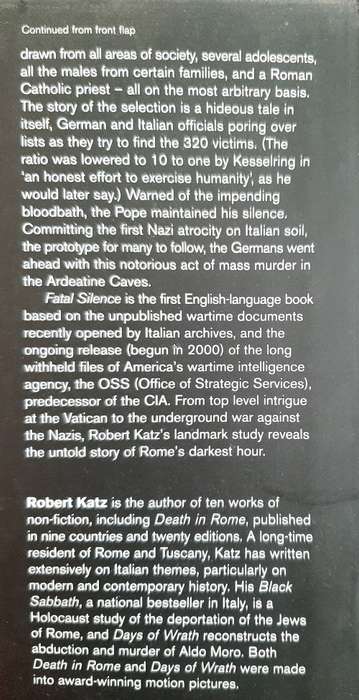 Fatal Silence: The Pope, The Resistance & The German Occupation of Rome by Robert Katz