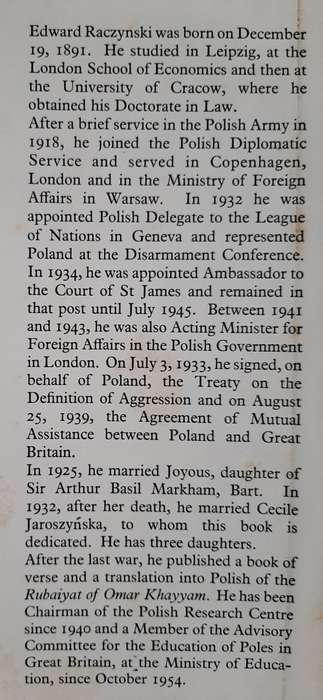 In Allied London by Count Edward Raczynski with an introduction by Sir John Wheeler-Bennett
