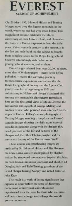 Everest: Summit of Achievement by Stephen Venables Foreword by Sir Edmund Hillary