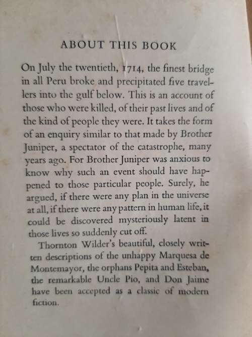 The Bridge of San Luis Rey by Thornton Wilder