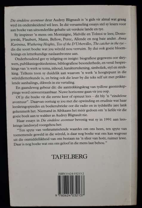 Die Eindelose Avontuur: n Venster op die Wêreldletterkunde by Audrey Blignault